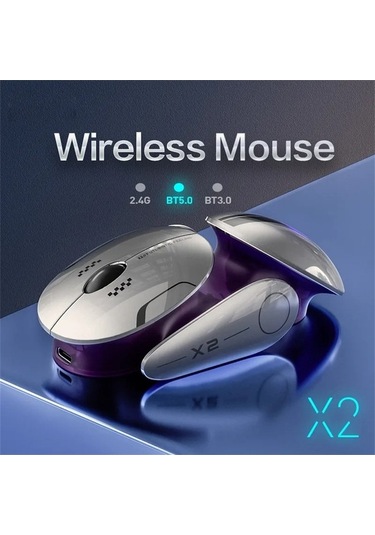 Prestigegoods Inphıc X2 3 Modu Fare Kablosuz Bluetooth 4.0/5.0 2400 Dpı Şarj Edilebilir Dizüstü Bilgisayar İçin X2