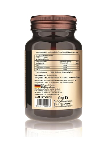 Validus Extra Smile 5htp 200 Mg + L-tryptophan 200 Mg + Sam 400 M
