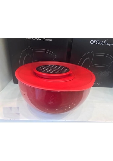 Arow Chopper Akıllı Karıştırma & Saklama Kabı Rendeli Akrilik 4.6 Lt 25 Cm Kırmızı Tr-3633 Çok Renkli