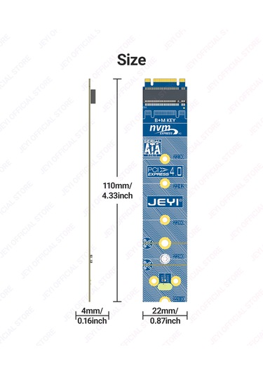 Jeyı M.2 Nvme Sata Çevirici Dönüştürücü M-key Nvme-pcıe 4.0 X4 64
