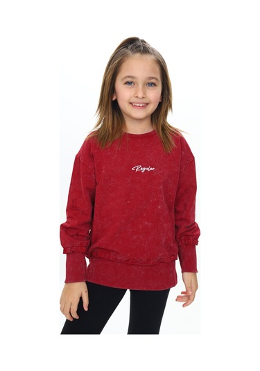 Toontoy Kız Çocuk Nakışlı Eşofman Takım Kırmızı