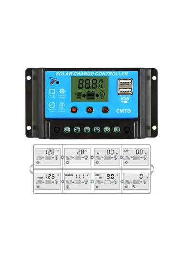 Tenfowee Anself 10a Lcd Güneş Enerjisi Şarj Kontrol Cihazı - 12.6v Lityum Pil Şarj Ve Deşarj Sistemi