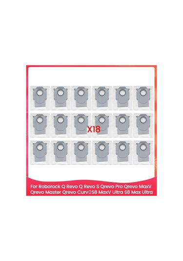 Crackedice Roborock Q Revo,q Revo S,qrevo Pro, Qrevo Maxv İçin 18 Adet Toz Torbası