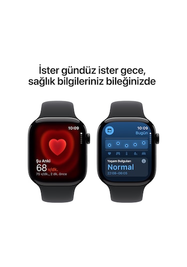 Apple Watch Series 10 GPS + Cellular 46 MM Alüminyum Kasa Spor Kordon S/M Akıllı Saat (Apple Türkiye Garantili)