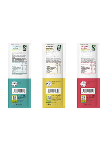 Aromalı Üzüm Seti 18x30g Ananas, Muz Ve Çilek Aromalı 530 G