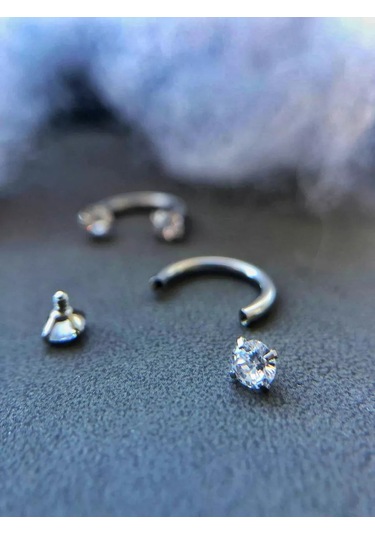 Hok's Love Burunseptum Septum Halkalı Daimi Piercing, Kulaksmile Uzdehka Kıkırdakçı. 173780655 Gri