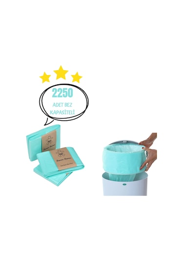 Bamm Bamm Korbell 16 L Çöp Kovaları ile Uyumlu 2250 Adet Bez Kapasiteli Çöp Poşeti