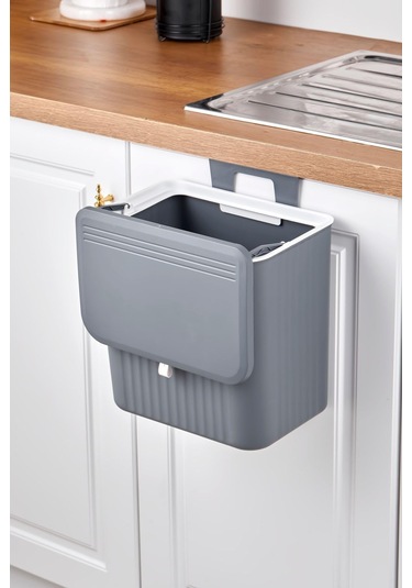12 Litre Fonksiyonel Kapaklı Banyo Ve Mutfak Tezgahüstü Çöp Beyaz