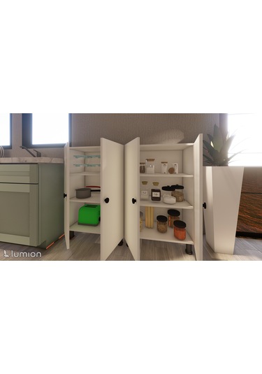 Dies Çok Amaçlı Mutfak Banyo Ayakkabılık Dolabı 140 Cm