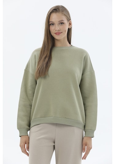 Kadın Sweatshirt 2424bs130836 Zeytin Yeşili