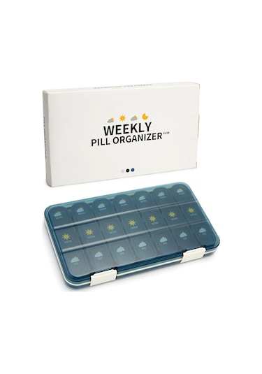 21/28 Izgara Hap Kutusu Büyük Kapasiteli Hap Kutusu Hap İlaç Depolama Hap Kutusu Haftalık Vitamin Organizatör Pastillero Nem Dayanıklı Menekşe