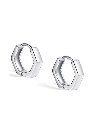 Flybuy Opk Ge936 1 Kişiselleştirilmiş Paslanmaz Çelik Geometrik Küpe, 16x14x4mm, 3g, Serin Stil, Paslanmaz Çelik Orta Boy