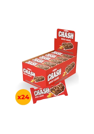Tayaş Crash Nuga Karamelli Pirinç Patlaklı Bar Kutu 24 x 40 G