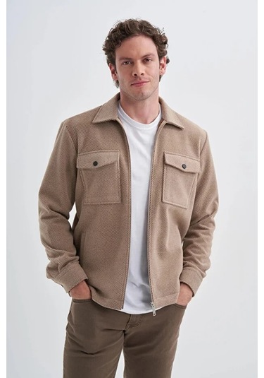 Cazador Regular Fit Cep Detaylı Oduncu Gömlek-20220 Bej