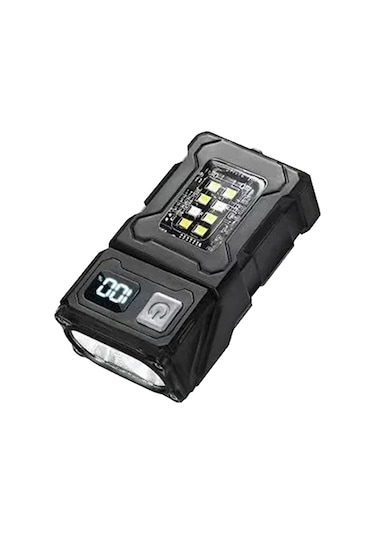 Mını Usb Şarj Edilebilir Led El Feneri Taşınabilir Kuyruk Mıknatıslı El Feneri Siyah