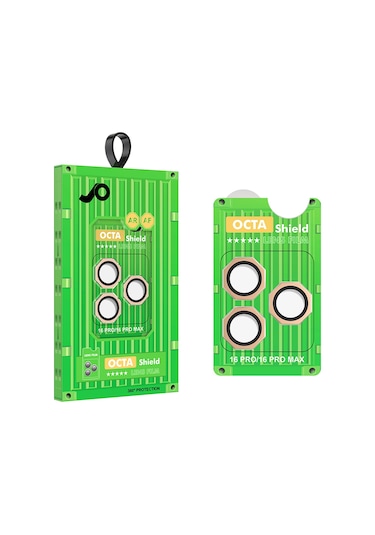 Noktaks -  İphone Uyumlu İphone 16 Pro - Kamera Lens Koruyucu - Cl-19 - Gold T37783 Gold