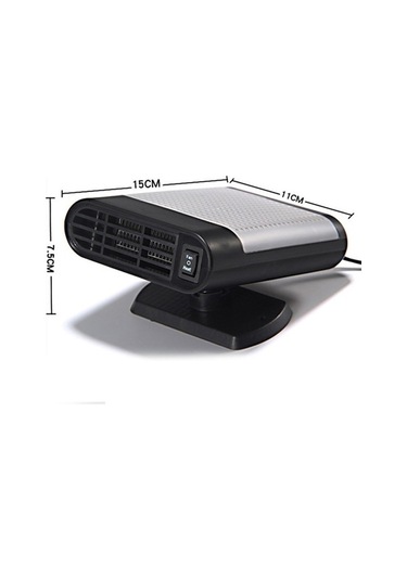 Pazly Arac İçin 360 Dönebilen Isıtma & Soğutma Üfleyici - Sisleme, Buz Çözücü, Siyah-kırmızı, 150w, 12v, 150x110x75mm