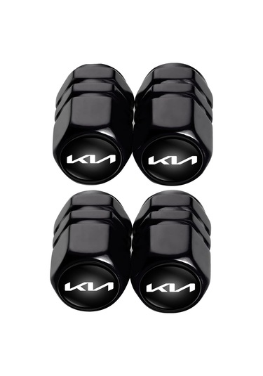 Jeehugo Kia Yeni Logo Valf Kapağı Çeşitli Araçlar İçin - 5 Adet + Anahtar