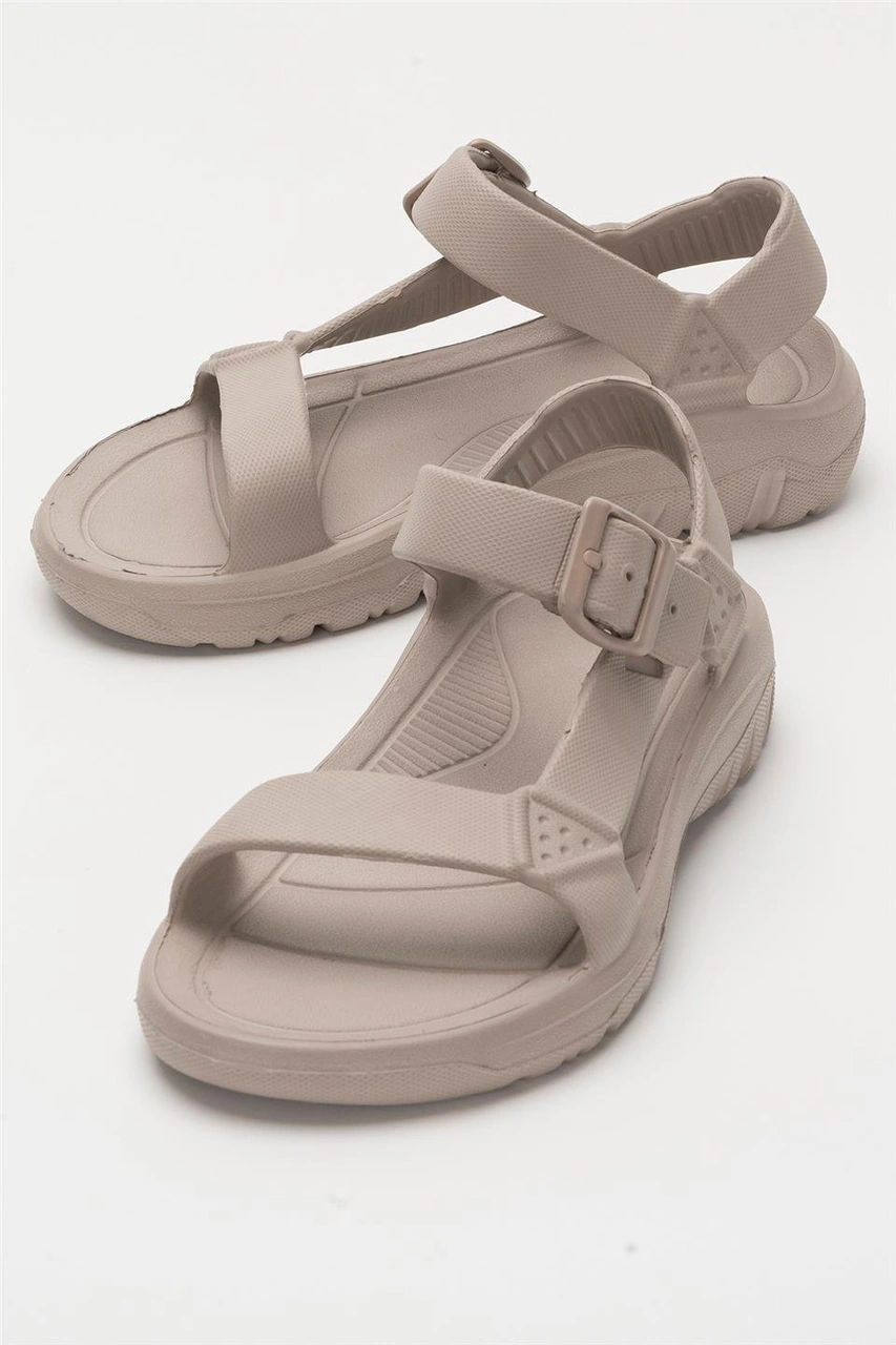 Unisex Eva Spor Kaymaz Yürüyüş Sandaleti Vizon Vizon