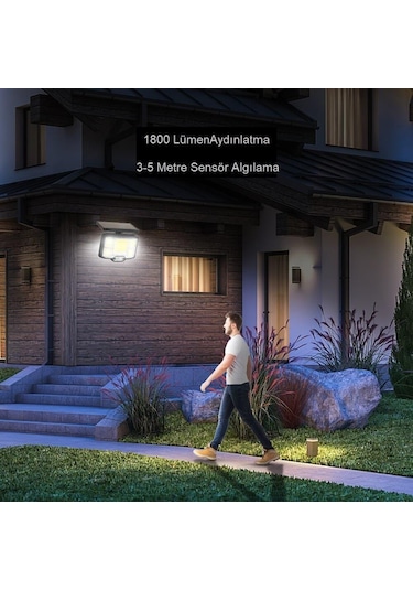 Upway Solar 168 Led Güneş Enerjili Kumandalı Kablolu 3 Modlu Duvar Lambası