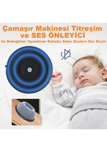 Beyaz Eşya Çamaşır Makinesi Titreşim Önleyici Vantuzlu Ayak 8Adet - 533274538