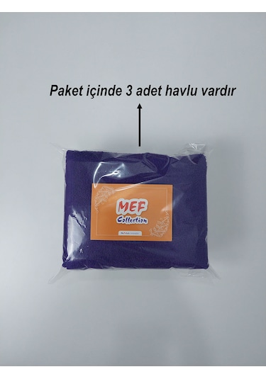 Berber Havlusu Sporcu Havlusu Yüz Havlusu Mor 50x90 Cm 3 Lü
