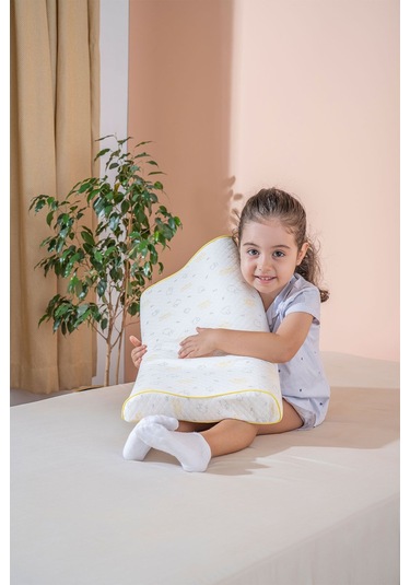 Boyun Destekli Ortopedik Visco Yastık 47x32x8/6 Cm Beyaz