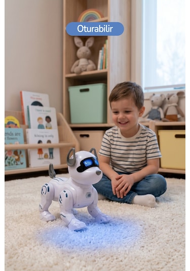 Oyuncak Şarjlı Işıklı Ve Sesli Akıllı Robot Köpek Çok Renkli