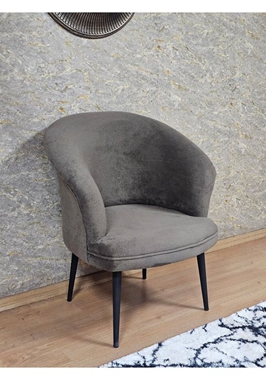 Tekli Teddy Siyah Boyalı Sivriltme Ayak Çay Seti Koltuk Tekli Ber Çok Renkli