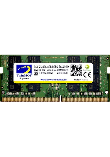Twinmos MDD48GB2666N 8 GB DDR4 2666 MHz CL19 Notebook Ram