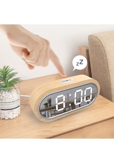 Gajeena Ahtapot Ahşap Led Saat, Dışarıdaki Sıcaklığı Gösterir, Otomatik Işık Algılama, İki Alarm, Usb Telefon Şarjı, Zx1003a, Pil Yok