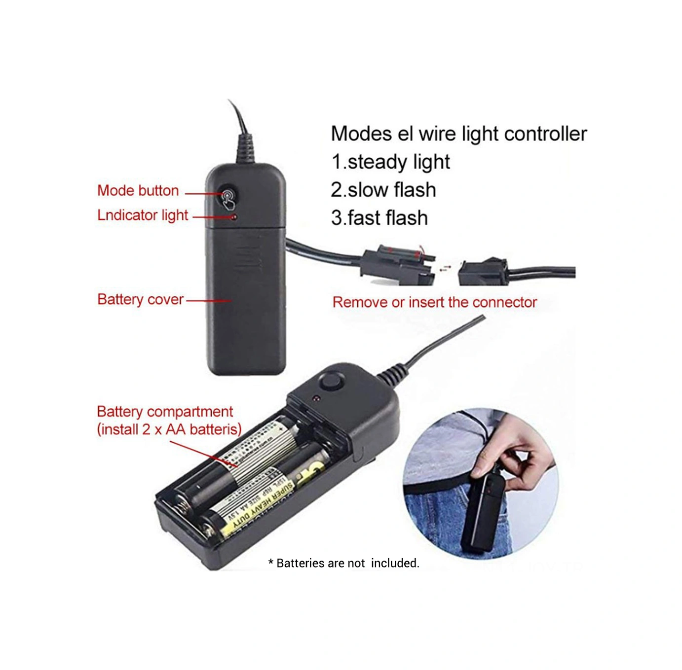 Youmex Halloween Işıklı Kemer Kasvası - El Soğuk Işık Kaynağı, 3 Işık Modu, Pvc Malzeme, Universal Boy Pil Dahil Değil Beyaz Beyaz