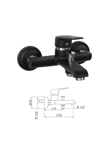 Acar Musluk 204ac0021155 Stilla Black Banyo Bataryası Siyah