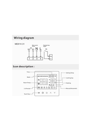 Tongxida Akıllı Termostat - Wifi, Haftalık Program, Dondan Koruma,