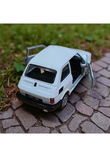 Nostaljik Metal Çek Bırak Beyaz Fiat 126 Araba Kapılar Açılır Diğer