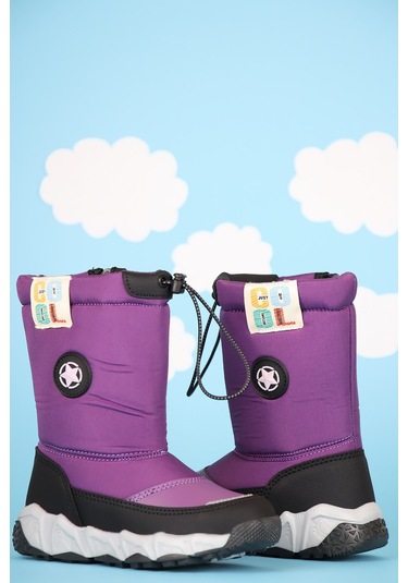Vojo Lina Kaymaz Taban Fermuarlı Çocuk Kar Botu Çizme 267800001296 12 Mor