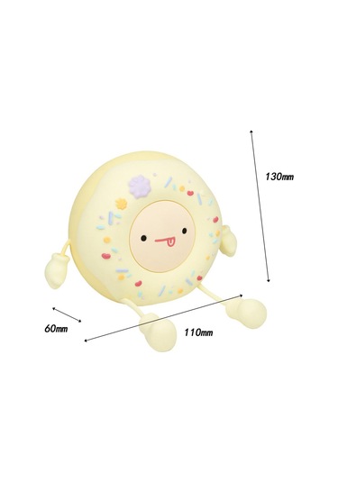 Suntek Silikon Donut Gece Lambası, Komik, Yumuşak, Yatak Odası Beyaz Çok Renkli