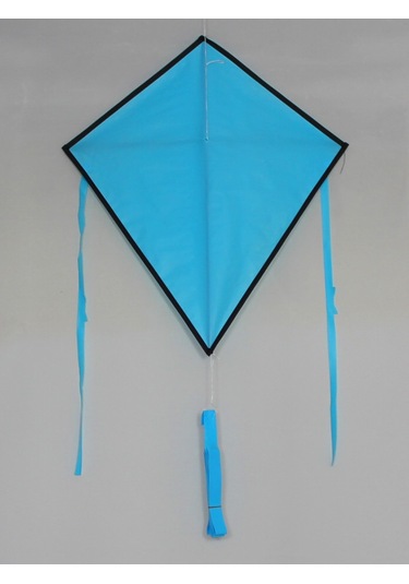 Kumaş Çerçeveli Elmas Uçurtma - Düz Renk(Mavi)