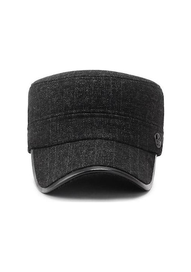 Erkekler İçin Kışlık Askeri Tarz Sıcak Şapka - Üç Fasulye Desenli Gri