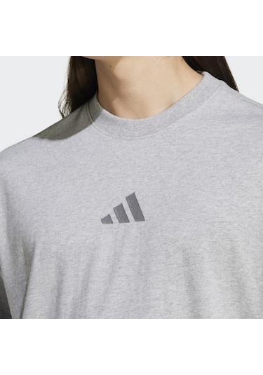 Adidas A Szn Erkek Gri Yuvarlak Yaka Tişört Gri