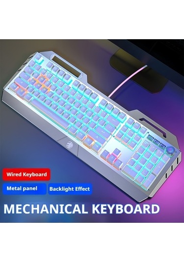 Fastbuy 104 Tuşlu Mavi Arkadan Aydınlatmalı Ergonomik Kablolu Mekanik Klavye