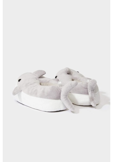 Defacto Erkek Çocuk Köpek Balığı Temalı Düz Taban Panduf F1924a825wngr2 Gri-gr2