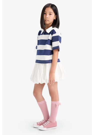 DeFacto Kız Çocuk Poplin Etek E2273A825SMWT34 Beyaz