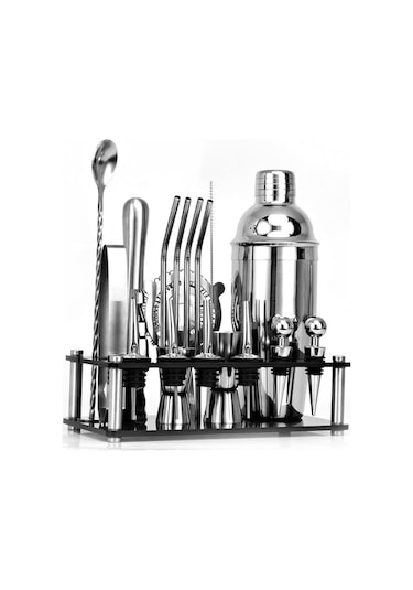 Tcherchi Paslanmaz Çelik Kokteyl Seti - Gümüş Zi