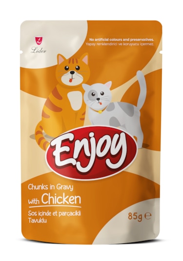 Enjoy Tavuk Etli Kedi Pouch Yaş Mama 85gr X 22 Adet