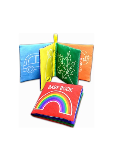 Tox İngilizce Renkli Bebek Kumaş Sessiz Kitap E120 - Bez Kitap