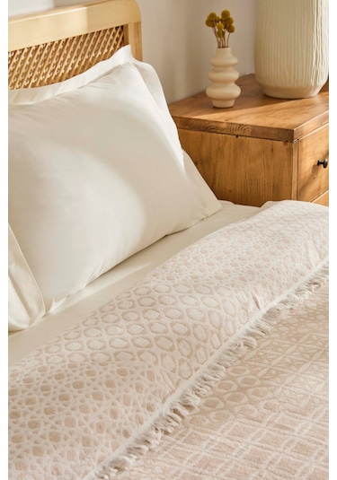 Kaşmir Home Favlo Çift Kişilik Jakar Muslin Pike Bej Bej