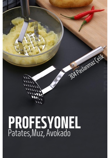 Zhlhome Patates Ezici 304 Paslanmaz Çelik Havuç Muz Avokado Ezici