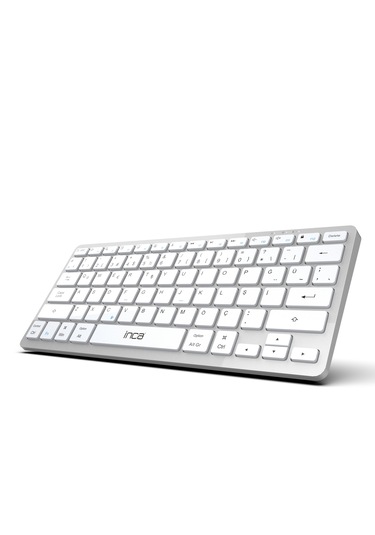 Inca Ibk-565bt Bluetooth 5.0 Şarj Edilebilir Akıllı Gümüş Klavye