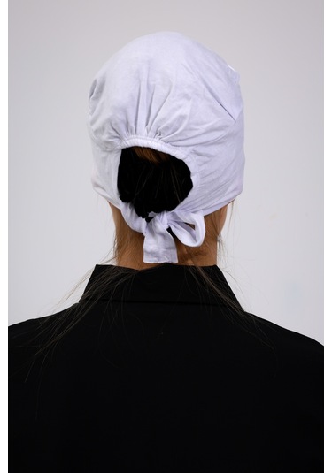 Kaymayan Silikonlu Dikişsiz Bone Beyaz - Kaymaz Kadın Tesettür Bağlamalı İç Bone Beyaz